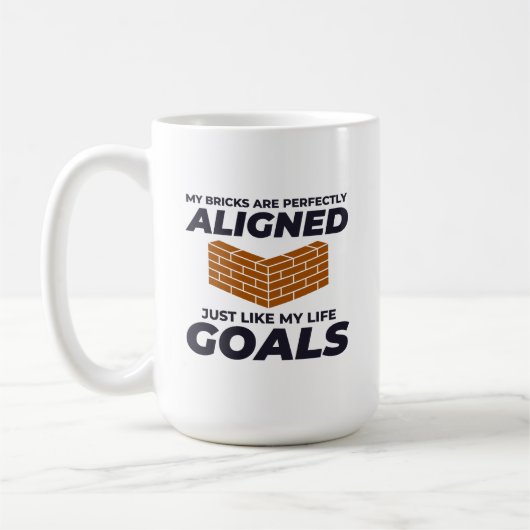 Alignierte Steine, Aligned Goals: Humorer Bricklay Kaffeetasse (Links)