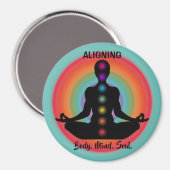 "Alignment Body Mind Soul" Chakra Meditation & Yog Magnet (Vorderseite/Rückseite)