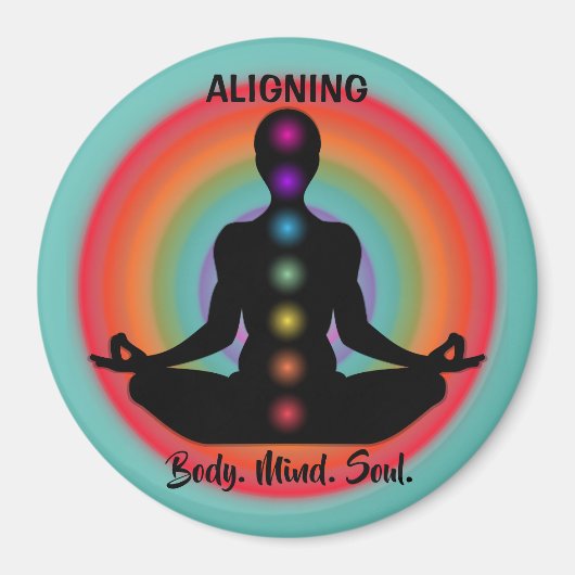 "Alignment Body Mind Soul" Chakra Meditation & Yog Magnet (Vorne)