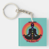 "Alignment Body Mind Soul" Chakra Meditation & Yog Schlüsselanhänger (Vorderseite)