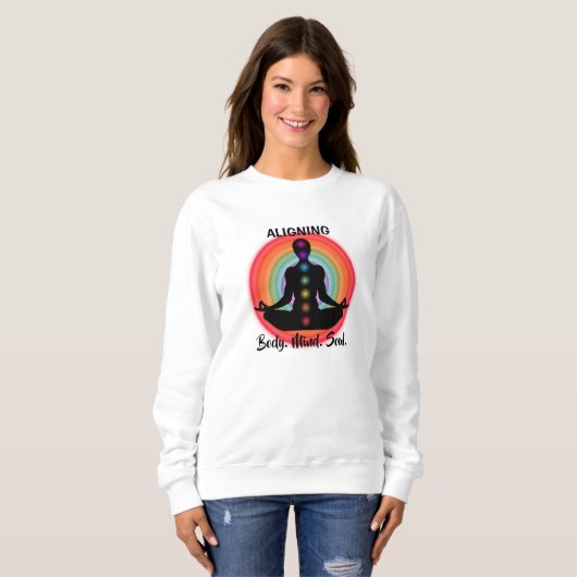 "Alignment Body Mind Soul" Chakra Meditation & Yog Sweatshirt (Vorne ganz)