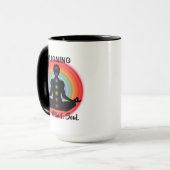 "Alignment Body Mind Soul" Chakra Meditation & Yog Tasse (Vorderseite Links)