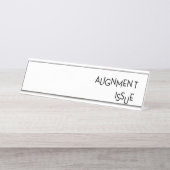 Alignment Issue Industrial Glass Desk Name Plate Schreibtischnamensplakette (Vorderseite )