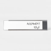 Alignment Issue Industrial Glass Desk Name Plate Schreibtischnamensplakette (Vorderseite )