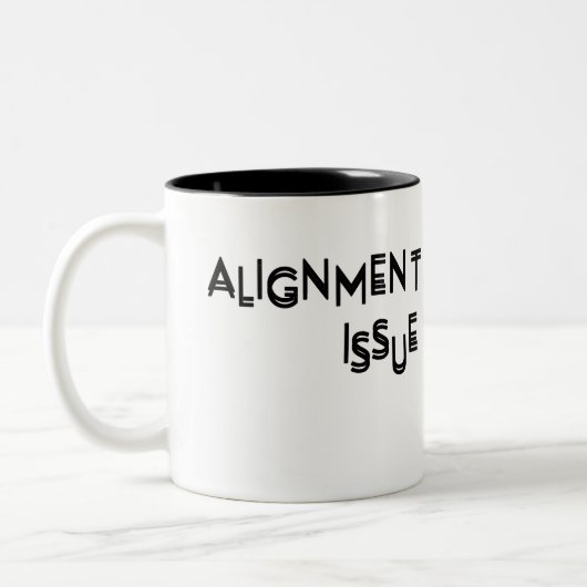 Alignment Issue Minimalist Ceramic Zweifarbige Tasse (Links)