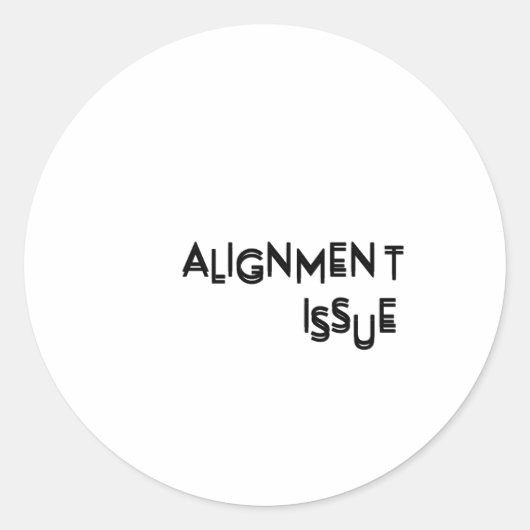 Alignment Issue Minimalist Tech Runder Aufkleber (Vorderseite)