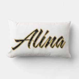 Alina black gold Lettering Kissen Deko