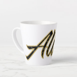 Alina black gold Lettering Latte Tasse