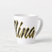 Alina black gold Lettering Latte Tasse (Rechte Ecke)