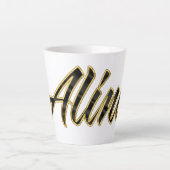 Alina black gold Lettering Latte Tasse (Vorderseite)