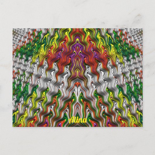 ALINA ~ CHRISTMAS 3D Fraktal Design Muster ~ Postkarte (Vorderseite)