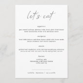 ALINA Elegant Minimalistisch Wedding Let's Eat Men Menükarte (Vorderseite)