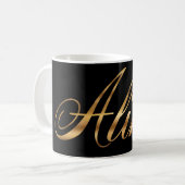 Alina gold Design Lettering Tasse Kaffeetasse (Vorderseite Links)