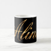 Alina gold Design Lettering Tasse Kaffeetasse (Mittel)