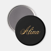 Alina Gold Design Letters Magnet (Vorderseite/Rückseite)