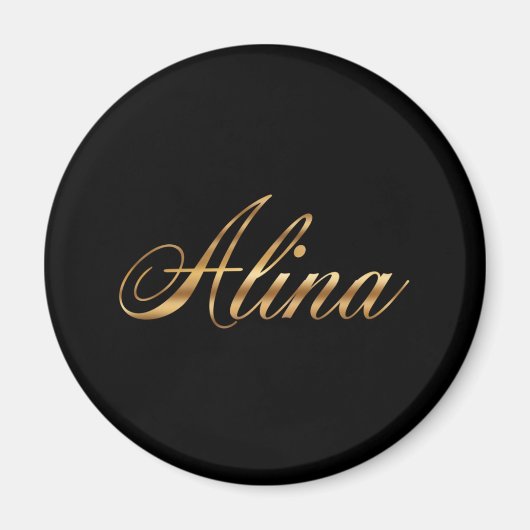 Alina Gold Design Letters Magnet (Vorne)
