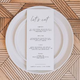 ALINA Minimalistisch Elegant Long Let's Eat Menu C Menükarte