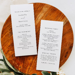 ALINA Minimalistisches Elegantes Long Wedding Prog Menükarte