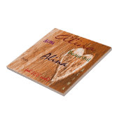 Alina Name Irish Bedeutung mit Light Orange Heart Fliese (Seite)