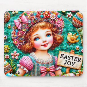 ALINA~ OSTERFREUDE VINTAGE-MÄDCHEN ~ Mauspad