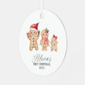 Alina Personalized Baby's First Christmas Ornament Aus Metall (Vorderseite links)