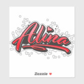 Alina red Heart Graffiti Aufkleber Sticker (Blatt)