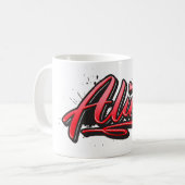 Alina red Heart Graffiti Tasse Kaffeetasse (Vorderseite Links)