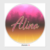 Alina Vorname Name golden pink Aufkleber Sticker (Blatt)