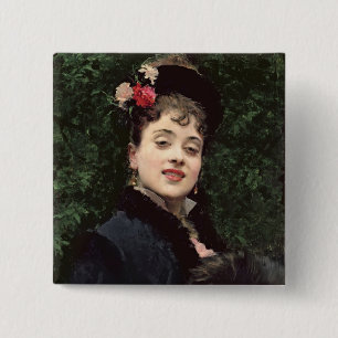 Aline Masson, das Modell des Künstlers (Öl auf Button