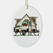 Aliner Pop Up RV Happy Camper Art Keramik Ornament (Rechts)