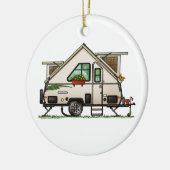 Aliner Pop Up RV Happy Camper Art Keramik Ornament (Links)