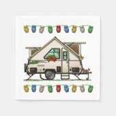 Aliner Pop Up RV Happy Camper Art Serviette (Vorderseite)
