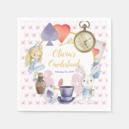 Alisa in Onederland Paper-Tellern Serviette