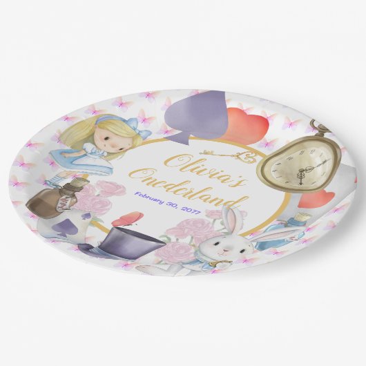 Alisa in Onederland Pappteller (Schrägansicht)