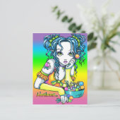 "Alisha" Candy Rainbow Fee Postkarte (Stehend Vorderseite)