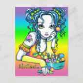"Alisha" Candy Rainbow Fee Postkarte (Vorderseite)