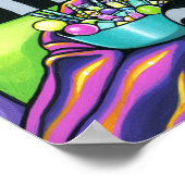 "Alisha" Candy Rainbow Parrot Fee Art Poster (Ecke)