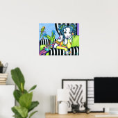"Alisha" Candy Rainbow Parrot Fee Art Poster (Heimbüro)