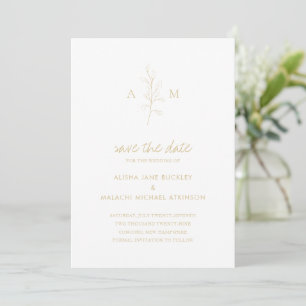 Alisha Gold Tan Botanische Hochzeit Save The Date
