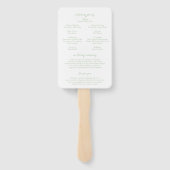 Alisha Sage Green Botanical Elegante Hochzeit Fächer (Rückseite)