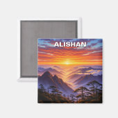 Alishan Taiwan Sunrise Magnet (Vorderseite/Rückseite)