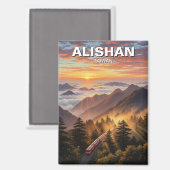 Alishan Taiwan Travel Magnet (Vorderseite/Rückseite)