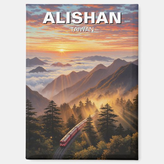 Alishan Taiwan Travel Magnet (Vorderseite)