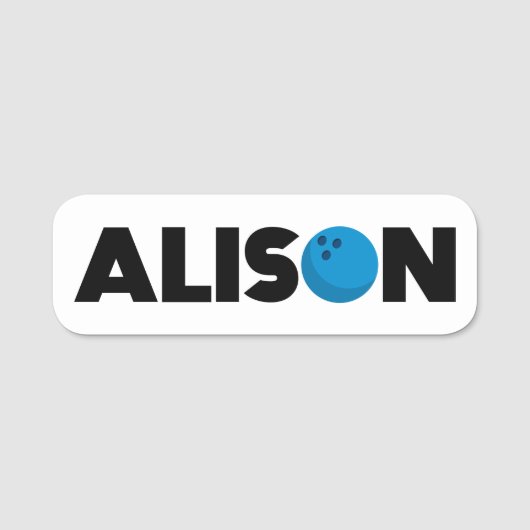 Alison Bowling Namensschild (Vorderseite)