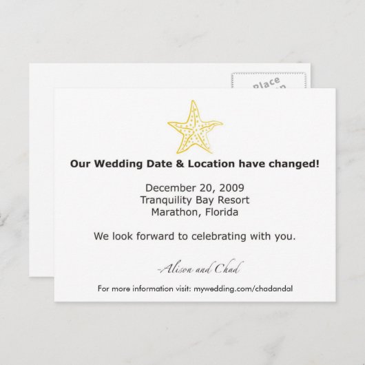 Alison- Datum-Änderung Postkarte (Vorne/Hinten)