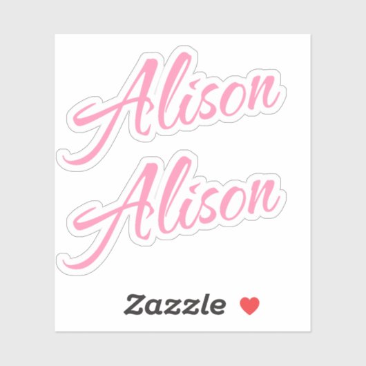 Alison Decorative Name in Pink x2 Aufkleber (Blatt)