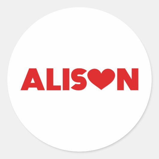 Alison Liebe Runder Aufkleber (Vorderseite)