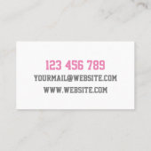 Alison Mechanic Business Card Visitenkarte (Rückseite)