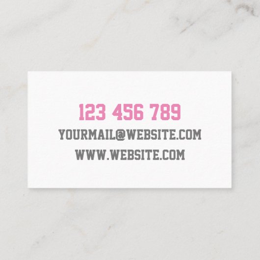 Alison Mechanic Business Card Visitenkarte (Rückseite)