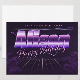 Alison Name Vorname lila retro Karte Geburtstag